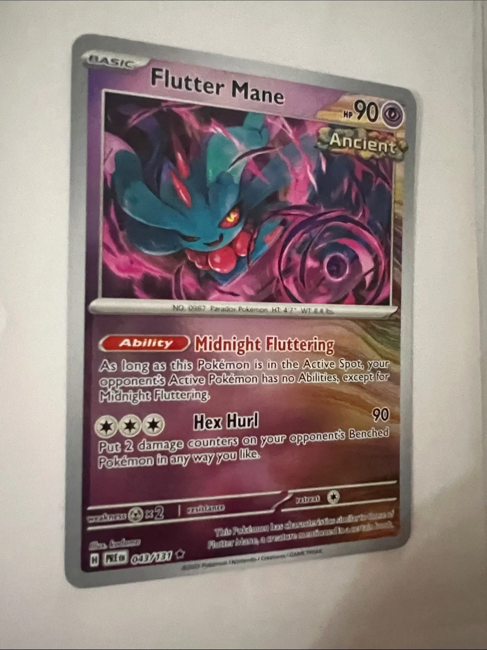 Pokemon Flutter Mane Trading Card - Purple, Pink & Teal